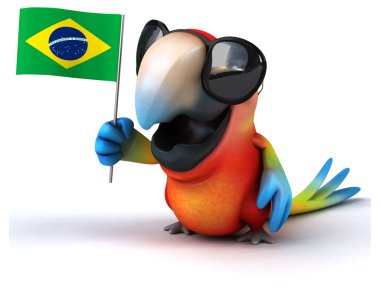 Eğlenceli çizgi film papağan