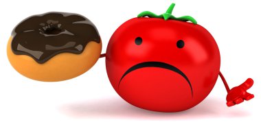 Komik karikatür domates