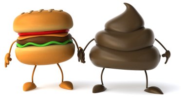 Hamburger ve kaka çizgi film