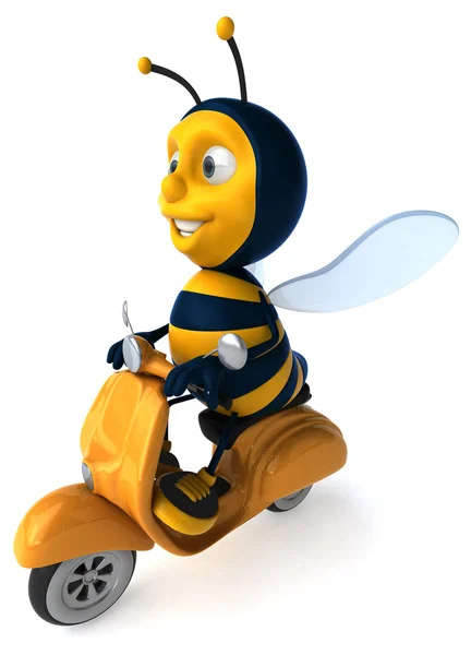 Abeja divertida en moto — Foto de Stock