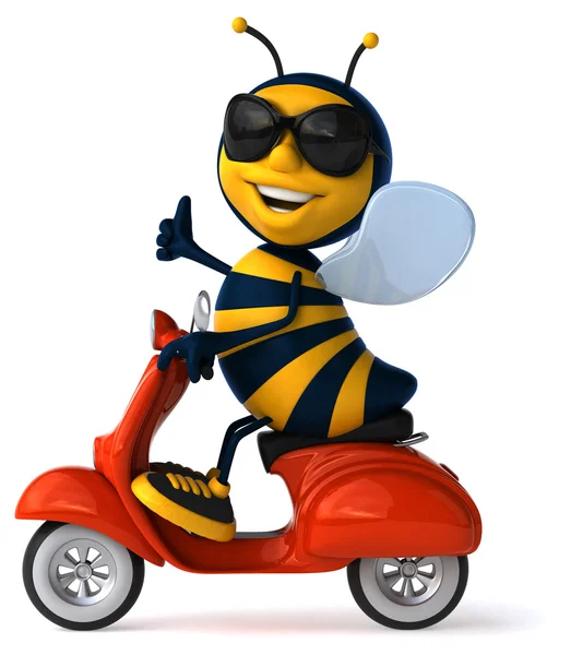 오토바이에 재미 있는 꿀벌 — 스톡 사진