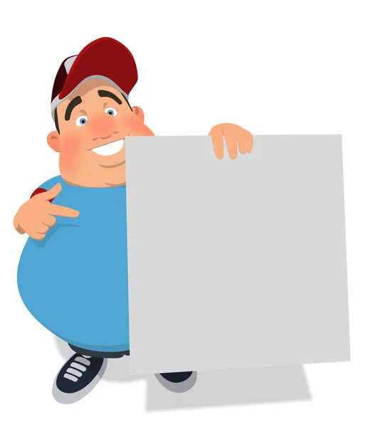 Hombre de dibujos animados con sobrepeso —  Fotos de Stock