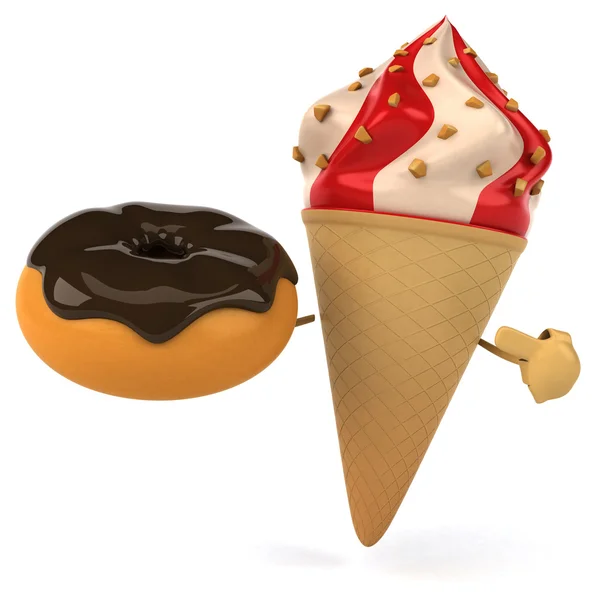 Divertente cartone animato gelato — Foto Stock