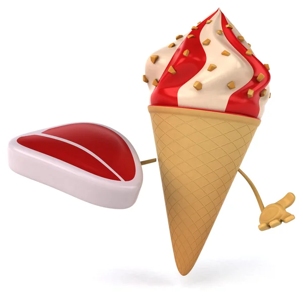 Funny cartoon ice cream — Stock Photo, Image