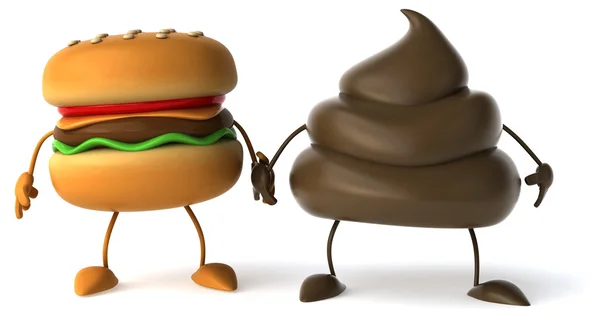 Dessin animé Hamburger et caca — Photo