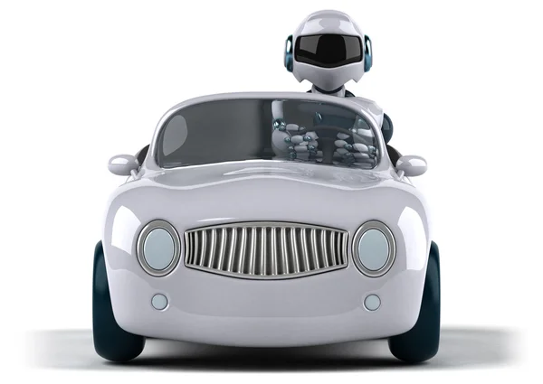 Robot in grey car — Stock Photo, Image