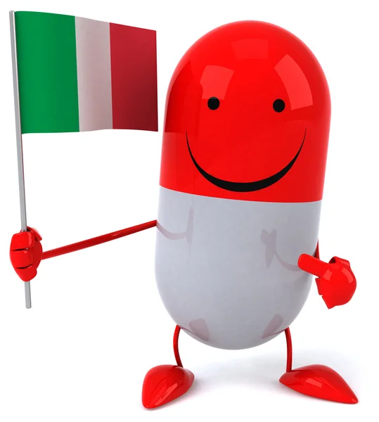 Funny pill with italian flag — Stock Photo, Image