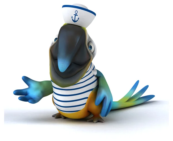 Fun parrot sailor — Stock Photo, Image