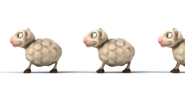 Diversão dos desenhos animados ovelhas — Vídeo de Stock