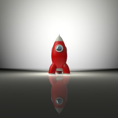 karikatür kırmızı roket