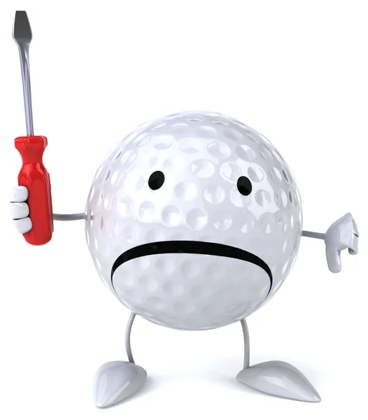 Rolig tecknad golfboll — Stockfoto