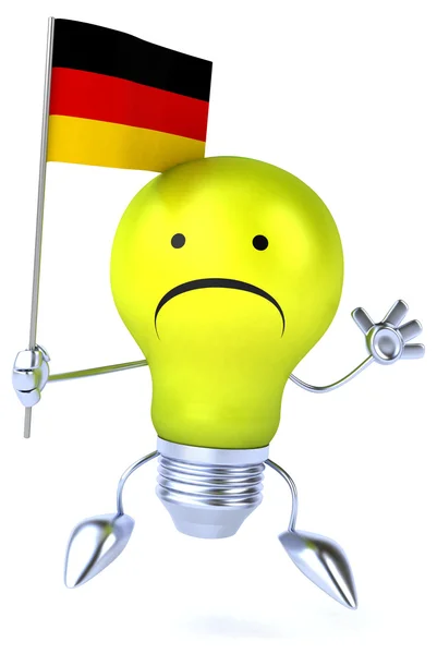 Sad light bulb with german flag — Stock Photo, Image