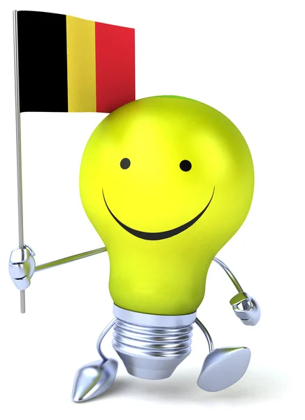 Funny light bulb with belgium flag — Stock Photo, Image