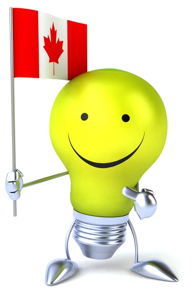 Lâmpada engraçada com bandeira canadense — Fotografia de Stock