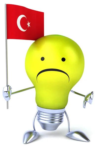 Sad light bulb with turkish flag isolated on white — Stock Photo, Image