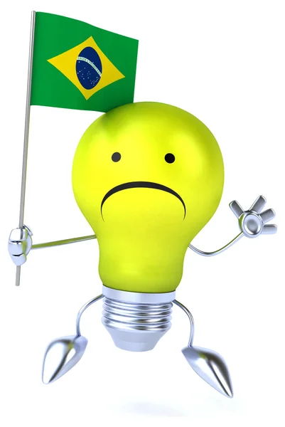 Sad light bulb with brazil flag — Stock Photo, Image