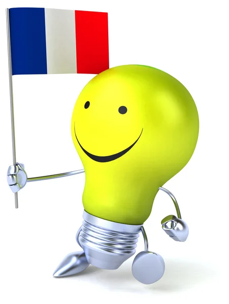 Bombilla divertida con bandera francesa — Foto de Stock