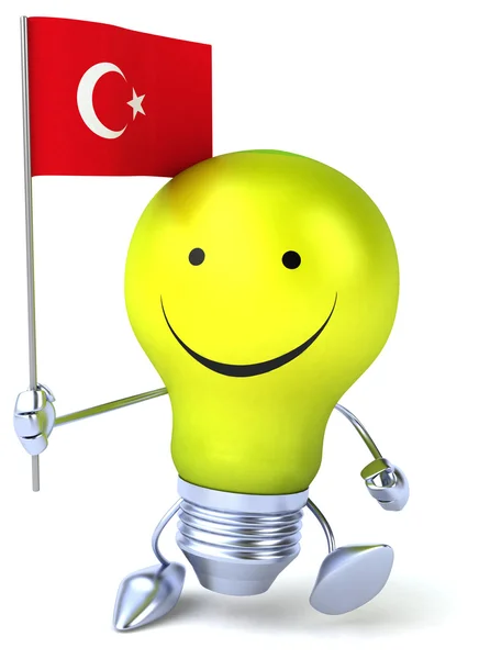 Light bulb with turkish flag — Stock Photo, Image