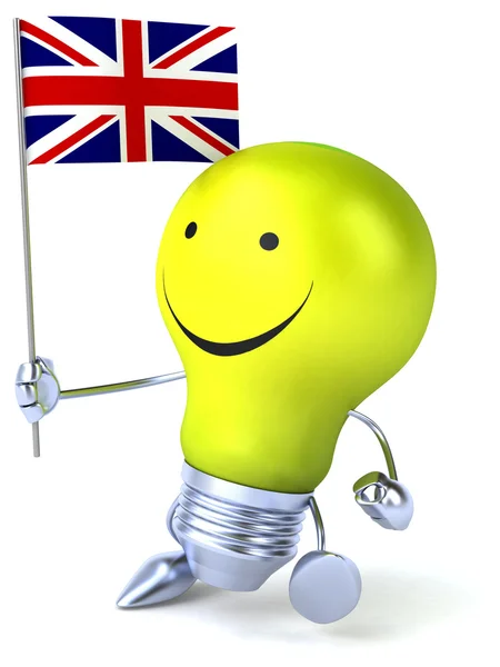 Light bulb with english flag — Stock Photo, Image