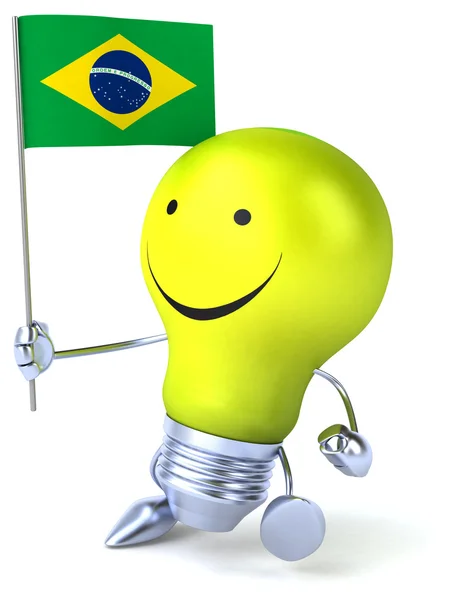 Lampadina con bandiera brasiliana — Foto Stock