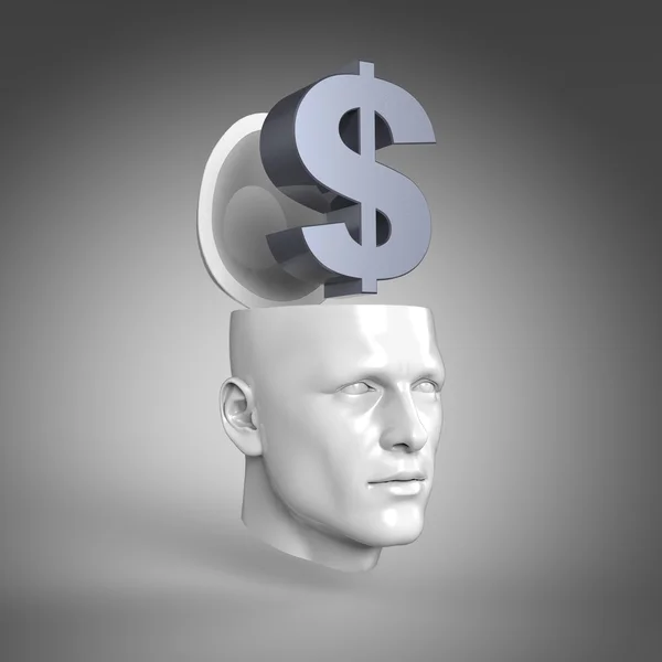 Finanční koncept myšlení peněz — Stock fotografie