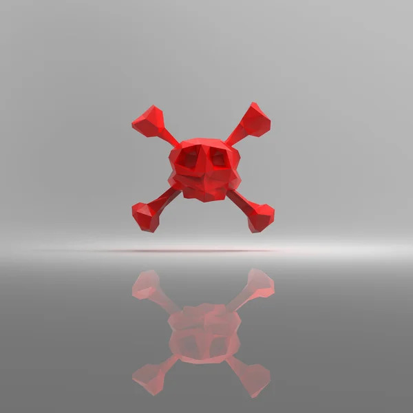 Hexagram kırmızı kafatası — Stok fotoğraf