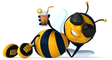 Komik arı limonata içmek