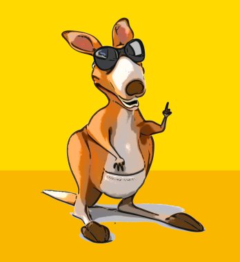 komik karikatür kanguru
