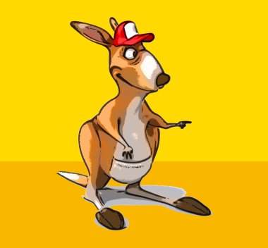 komik karikatür kanguru