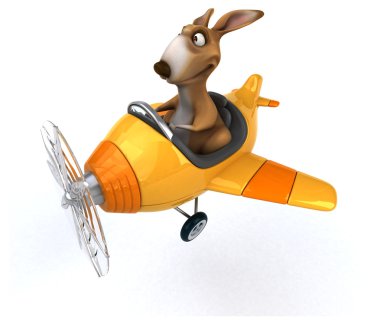 Sarı uçak komik kanguru