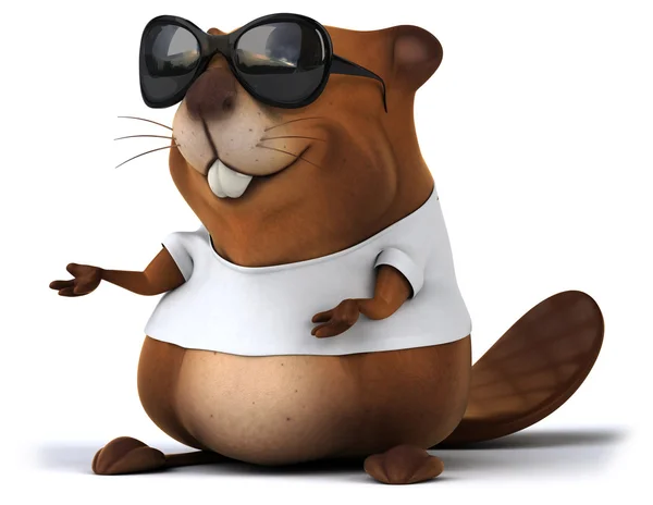 Fun cartoon beaver — Stock Photo, Image