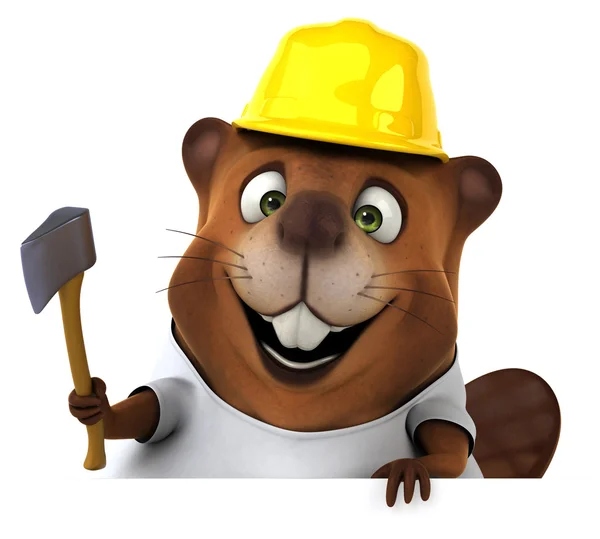 Fun cartoon beaver — Stock Photo, Image