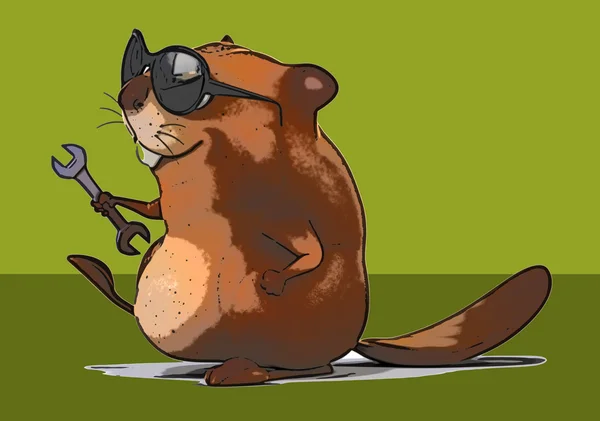 Leuke cartoon beaver — Stockfoto