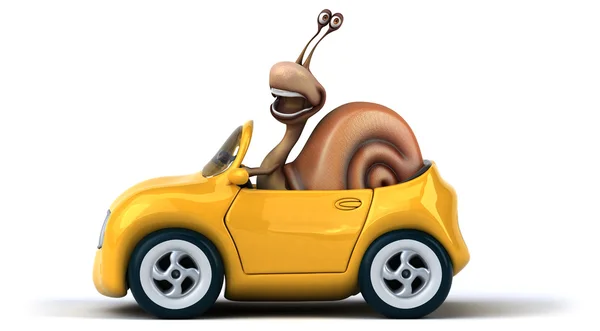 Crazy french cartoon snail — Stock Photo, Image