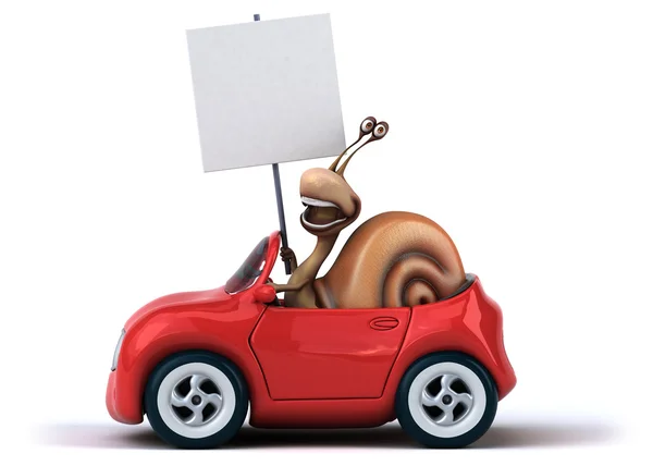 Crazy french cartoon snail — Stock Photo, Image