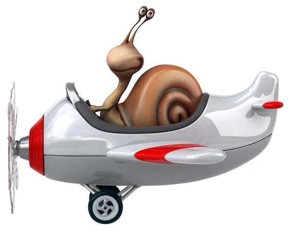 Crazy french cartoon snail — Stock Photo, Image