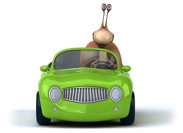 Crazy french cartoon snail — Stock Photo, Image