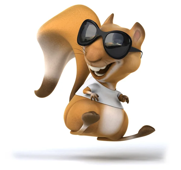 Esquilo bonito dos desenhos animados em t-short branco — Fotografia de Stock