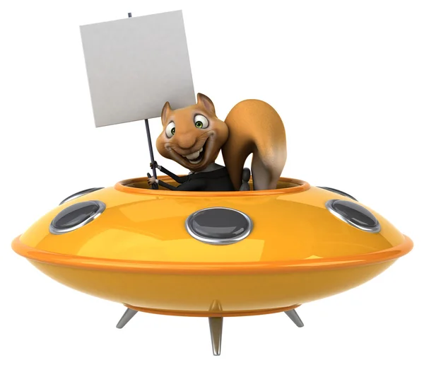 Niedliches Cartoon-Eichhörnchen im Anzug — Stockfoto