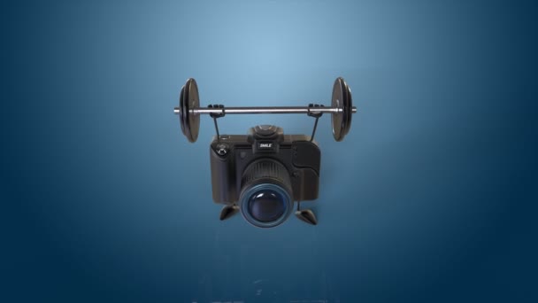 Fun camera with weights — Stock Video