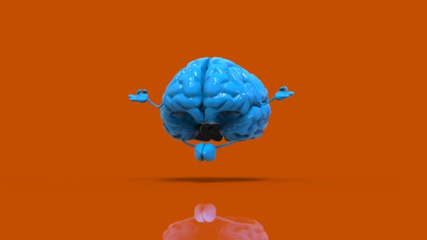 Funny brain doing meditation — Stock Video © julos #91046222