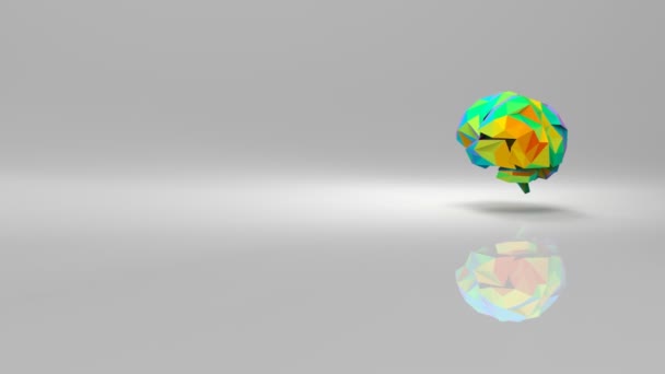 Brillante cerebro colorido — Vídeo de stock