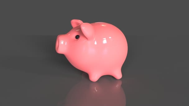 Rotation Piggy Bank — стоковое видео