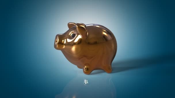 Rotation Piggy bank — Stock Video