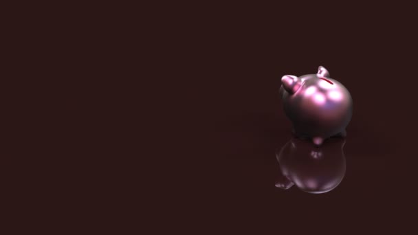 Rotatie Piggy bank — Stockvideo