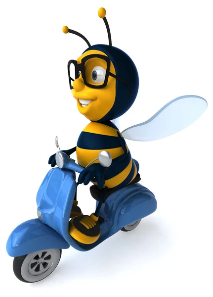 Abeja divertida en moto —  Fotos de Stock