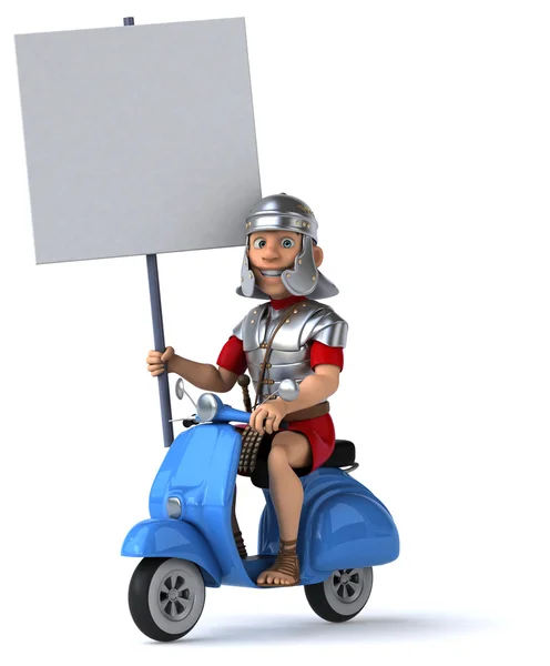 Romersk soldat på motorcykel — Stockfoto