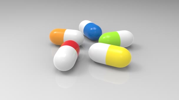 Много разных таблеток — стоковое видео