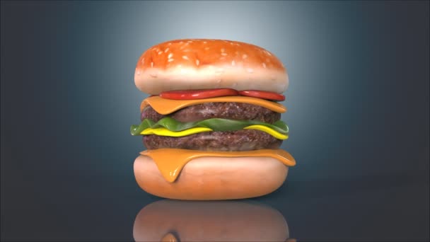 Hamburger grande e gustoso — Video Stock