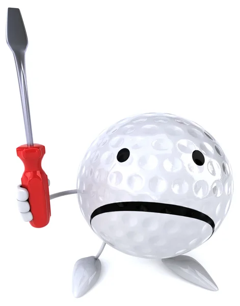 Vtipné kreslené golfový míček — Stock fotografie